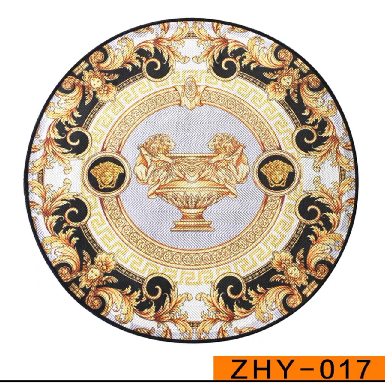 Classic Luxury Branded Logo Design Versace Round Carpet Modern Home Decoration Area Rugs (RV018)