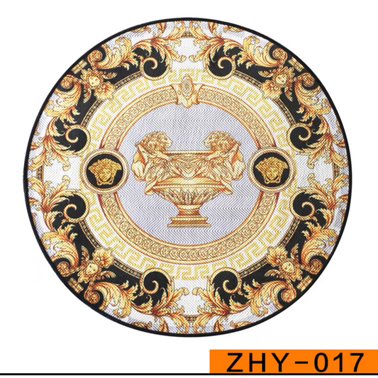 Classic Luxury Branded Logo Design Versace Round Carpet Modern Home Decoration Area Rugs (RV018)