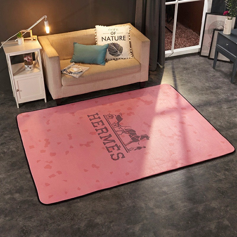 Pinky Hermes Luxury Branded Logo Modern Home Decoration Rectangle Area Rugs (H020)