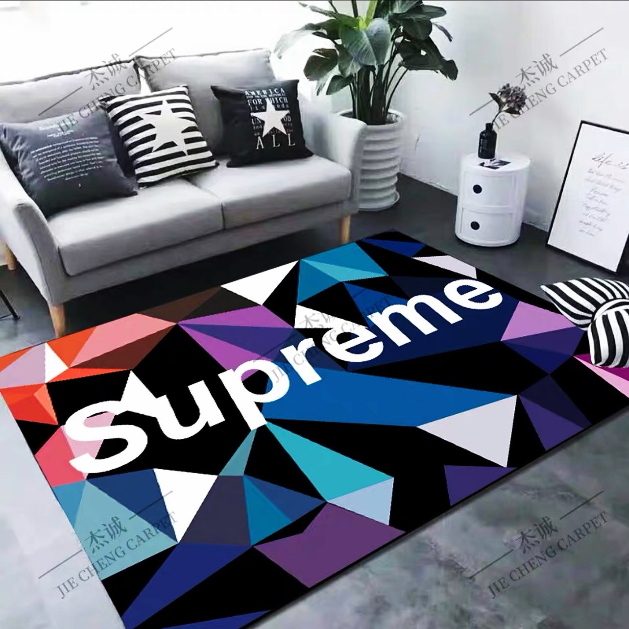 Supreme Streetwear Branded Logo Design Rectangle Carpet Modern Home Decoration Rugs (SP082)