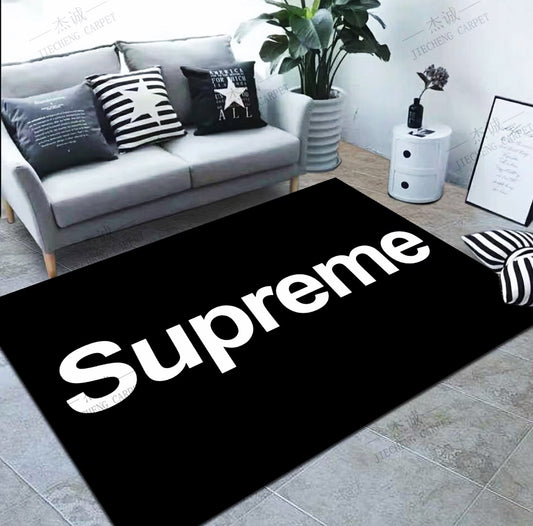 Plain Supreme Famous Streetwear Branded Logo Design Rectangle Carpet Modern Home Decoration Rugs (SP081)