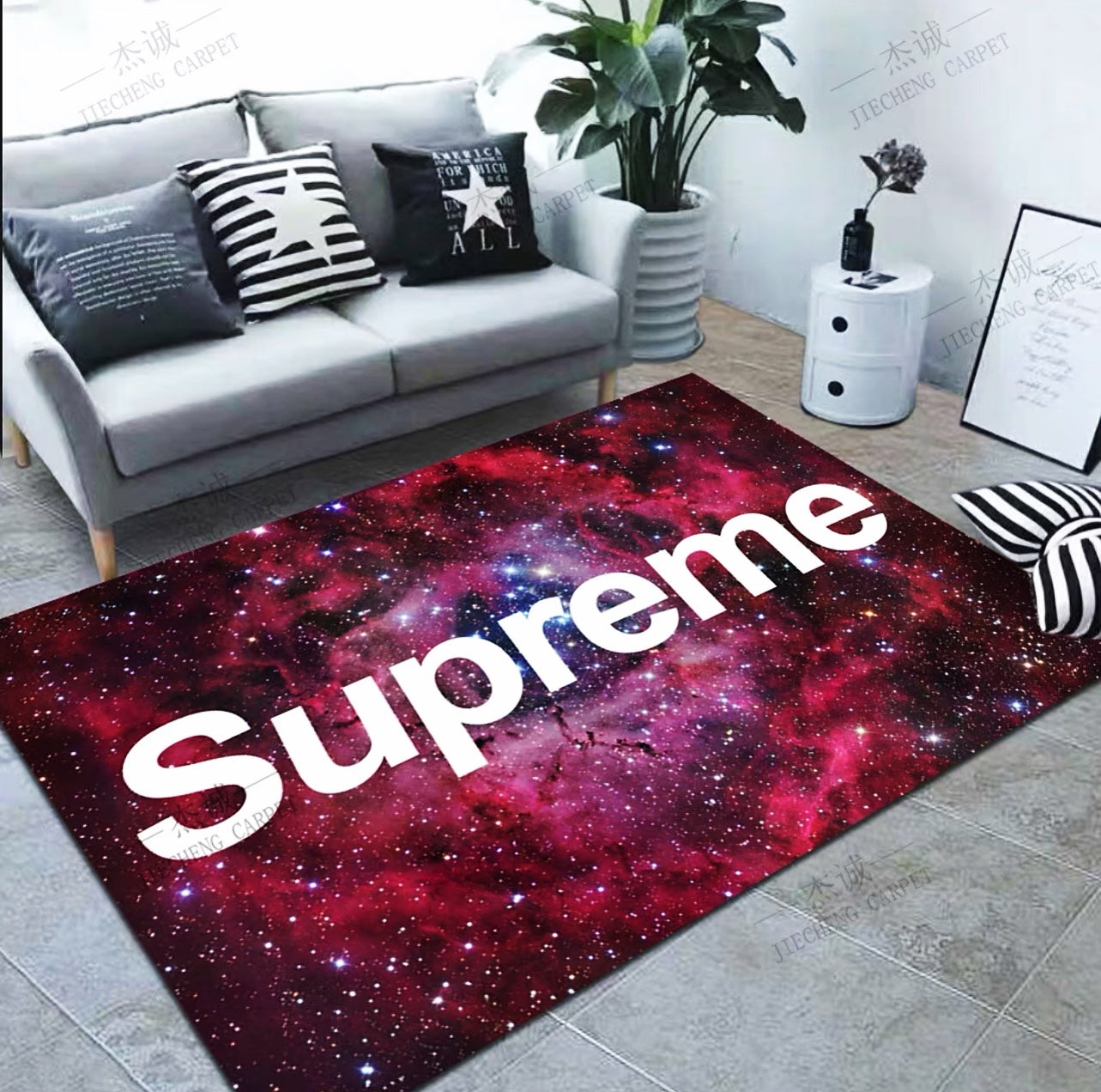 Supreme Red Galaxy Design Rectangle Carpet Modern Home Decoration Area Rugs (SP072)