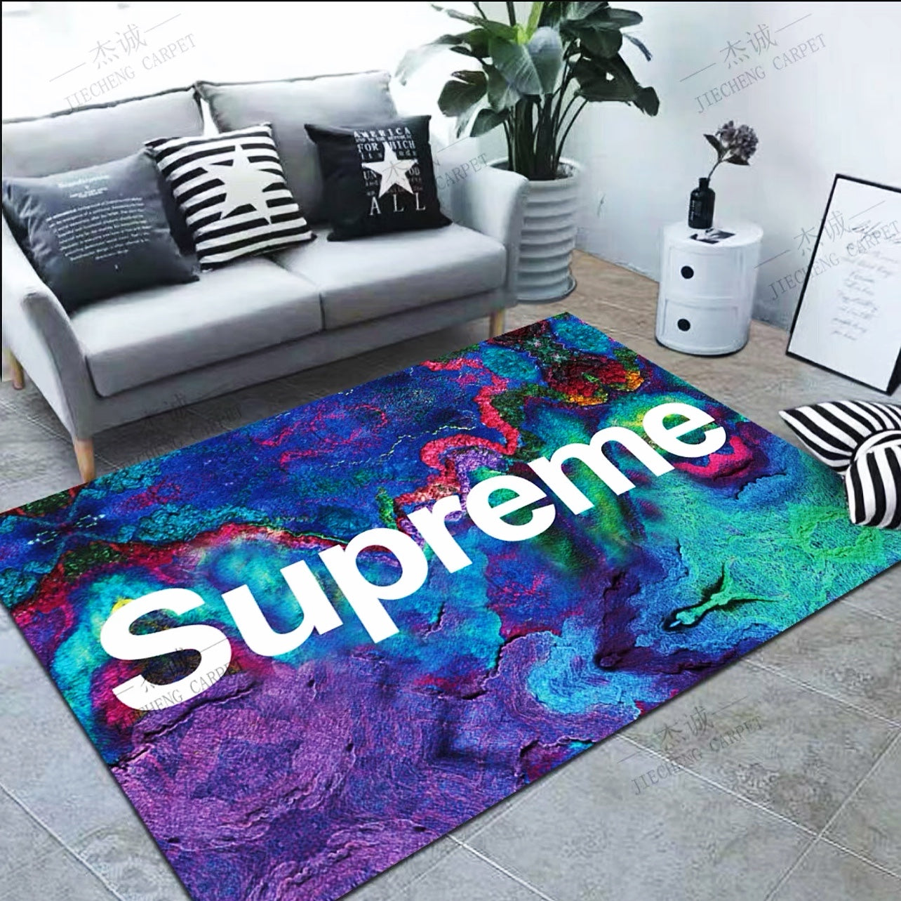 Supreme Modern Art Smoky Design Rectangle Carpet Simple Elegance Home Decoration Rugs (SP057)