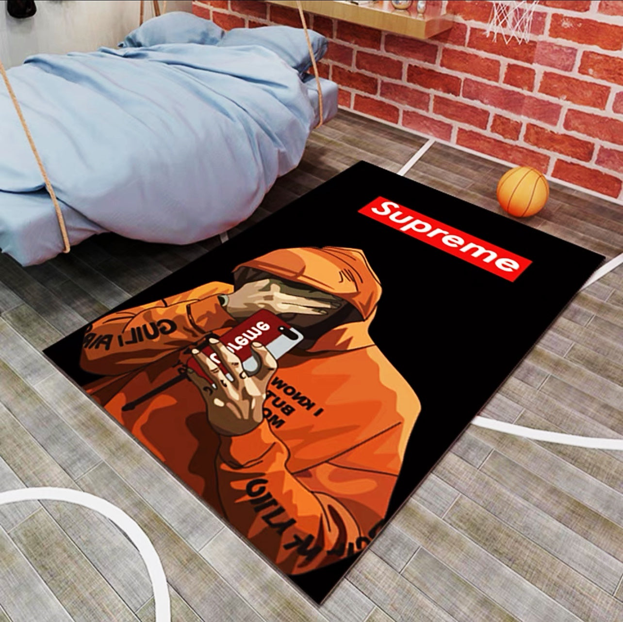 Supreme Famous Streetwear Branded Logo Design Rectangle Carpet Modern Home Decoration Rugs (SP052)