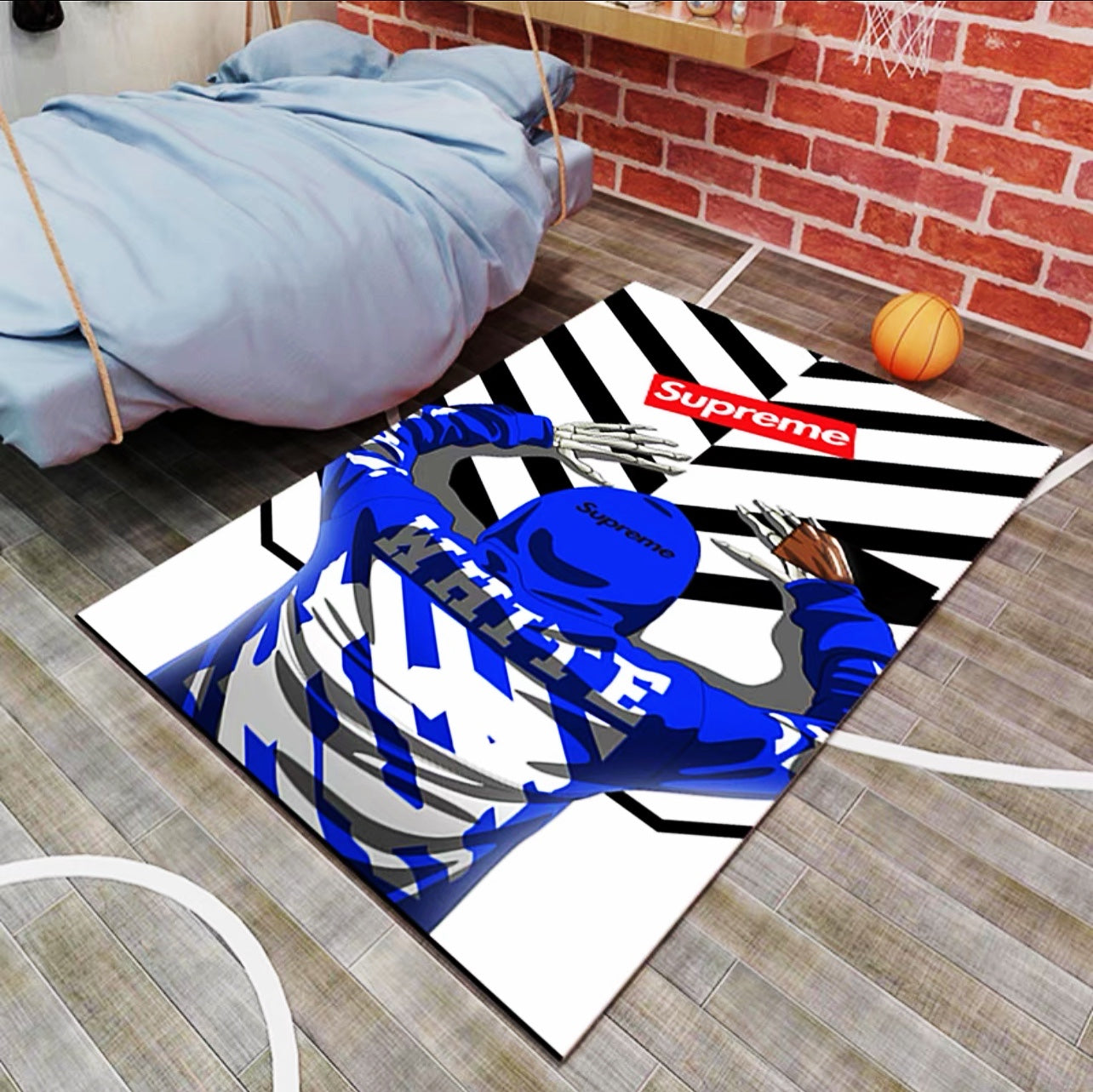 Supreme OffWhite Street Art Design Rectangle Carpet Modern Home Decoration Rugs (SP050)