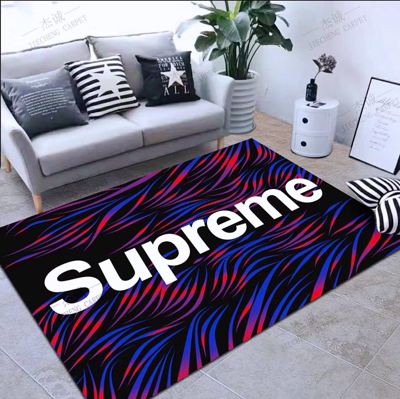 Modern Home Decoration Area Rugs Supreme Streetwear Brand Logo Rectangle Carpet (SP024)