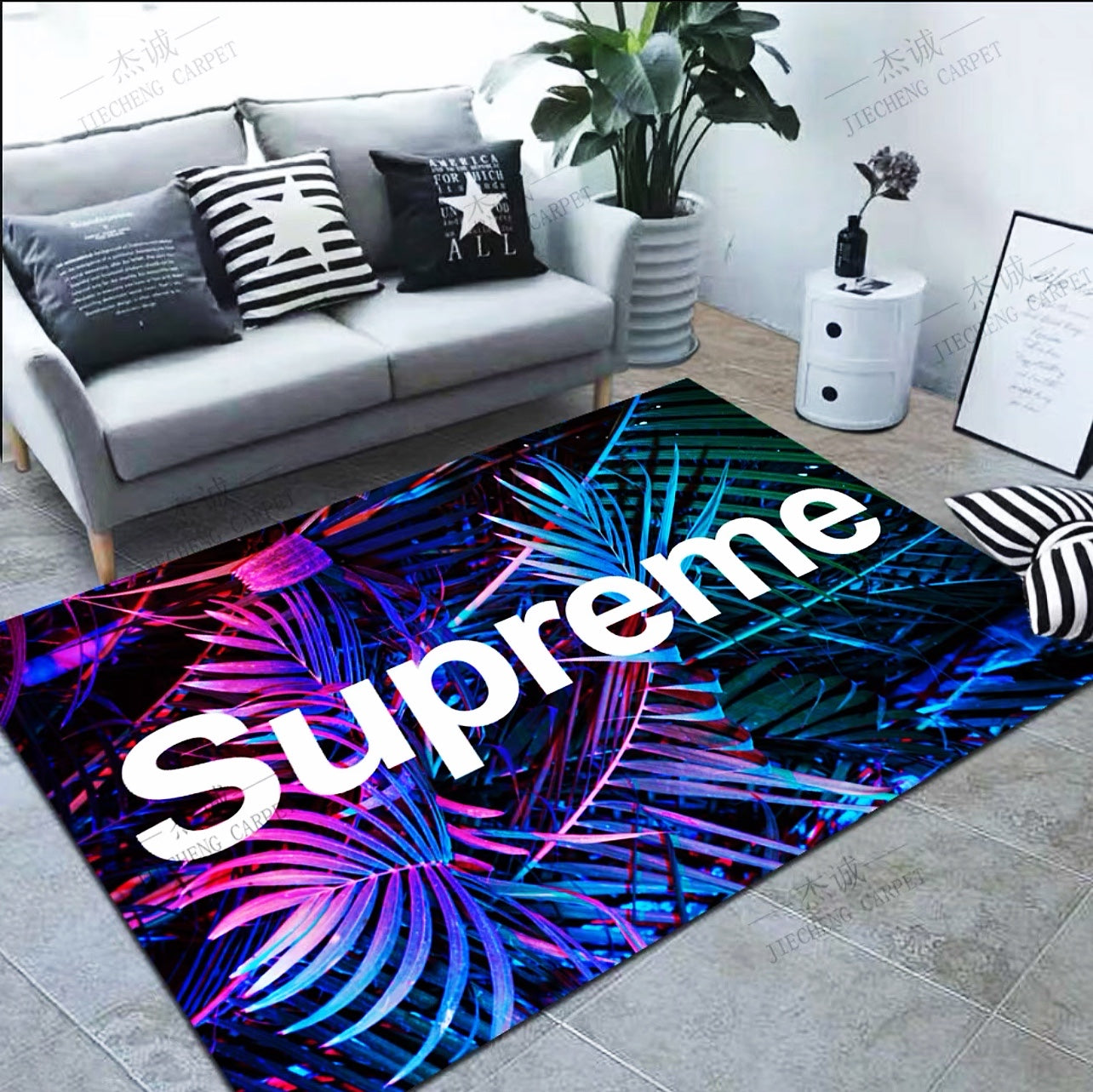 Supreme Streetwear Branded Logo Design Rectangle Carpet Modern Home Decoration Area Rugs (SP019)