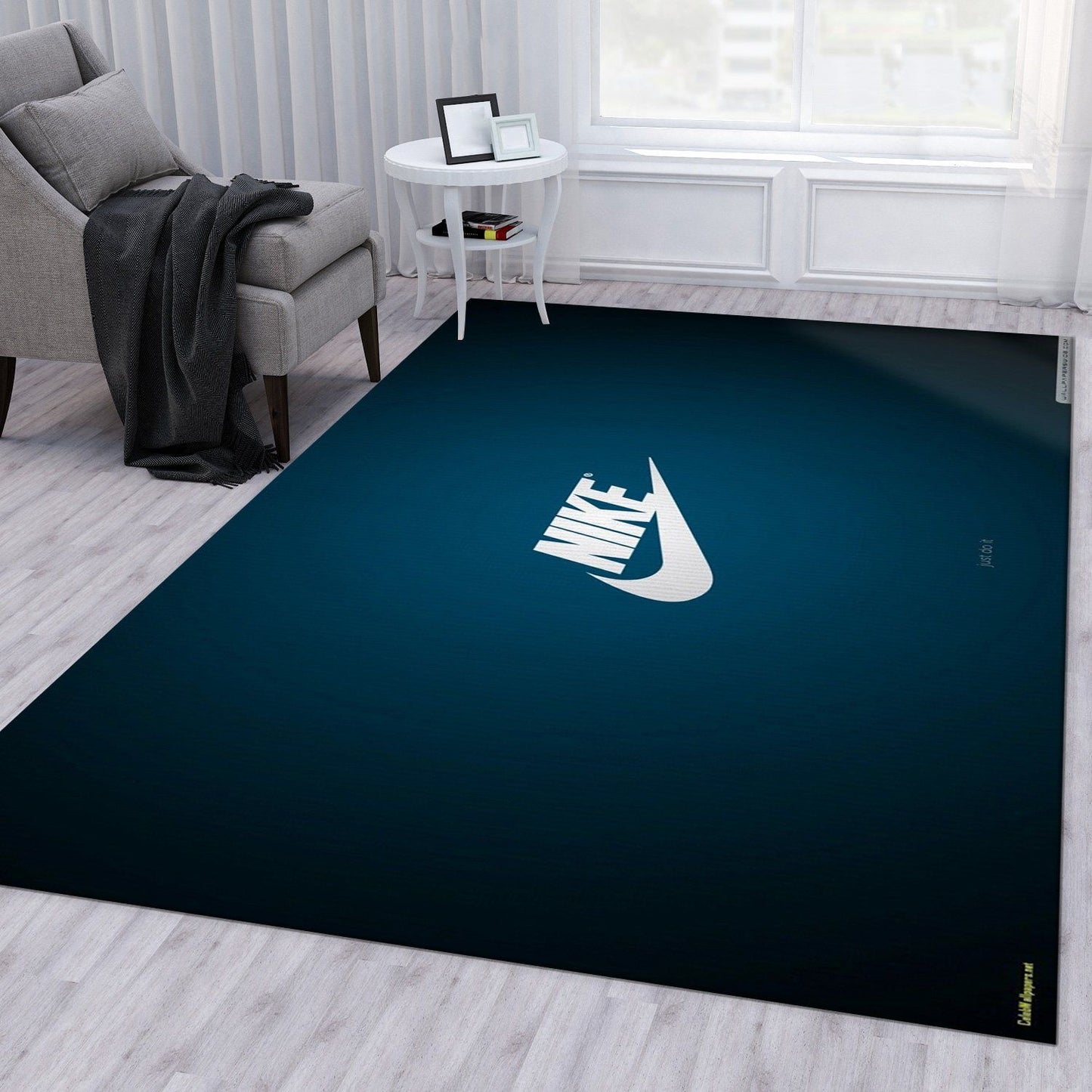 Plain Navy Blue Carpet Nike Logo Home Decoration Rectangle Area Rugs (N015)