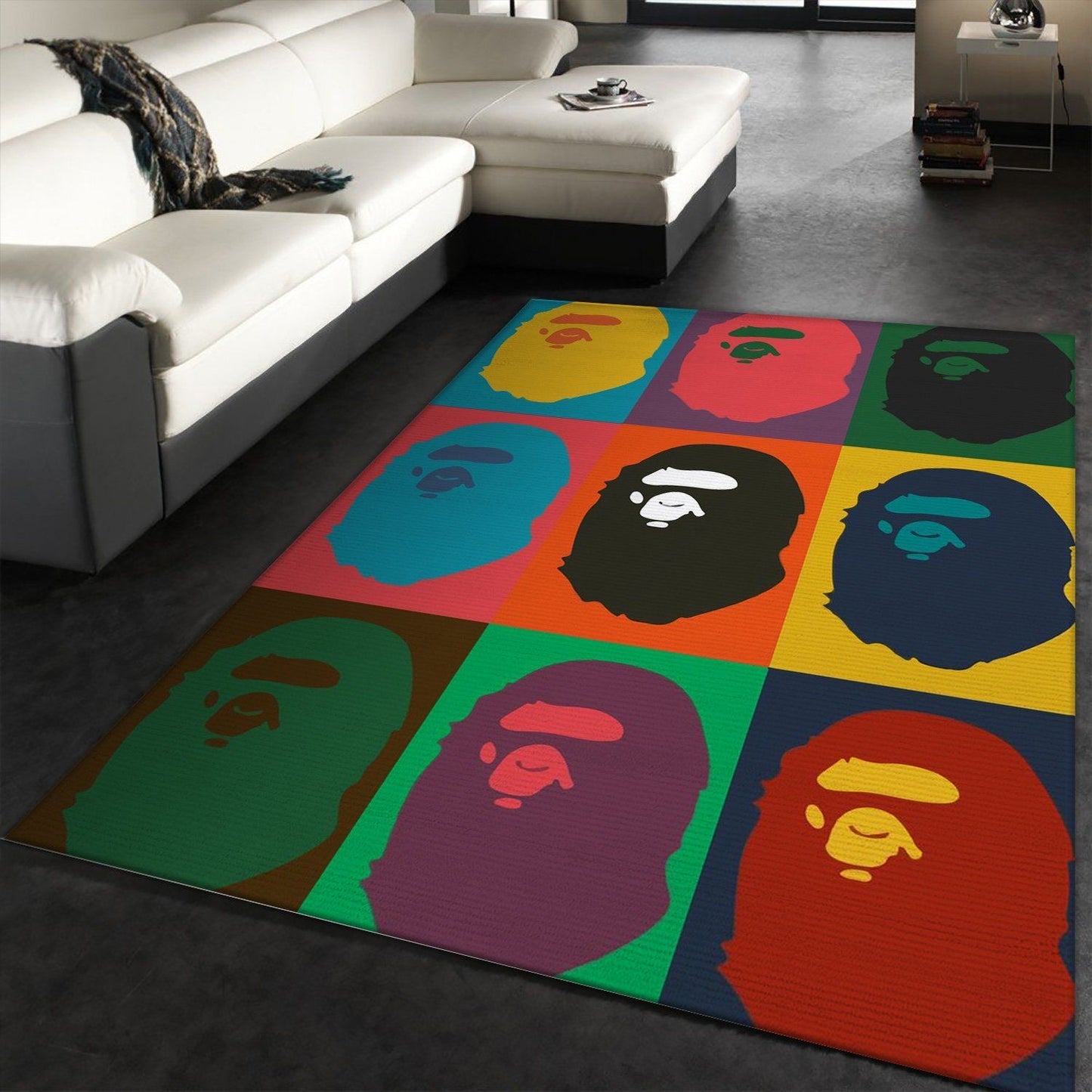 Bathing Aape Branded Logo Classic Aape Face Home Decoration Rectangle Area Rugs (A043)