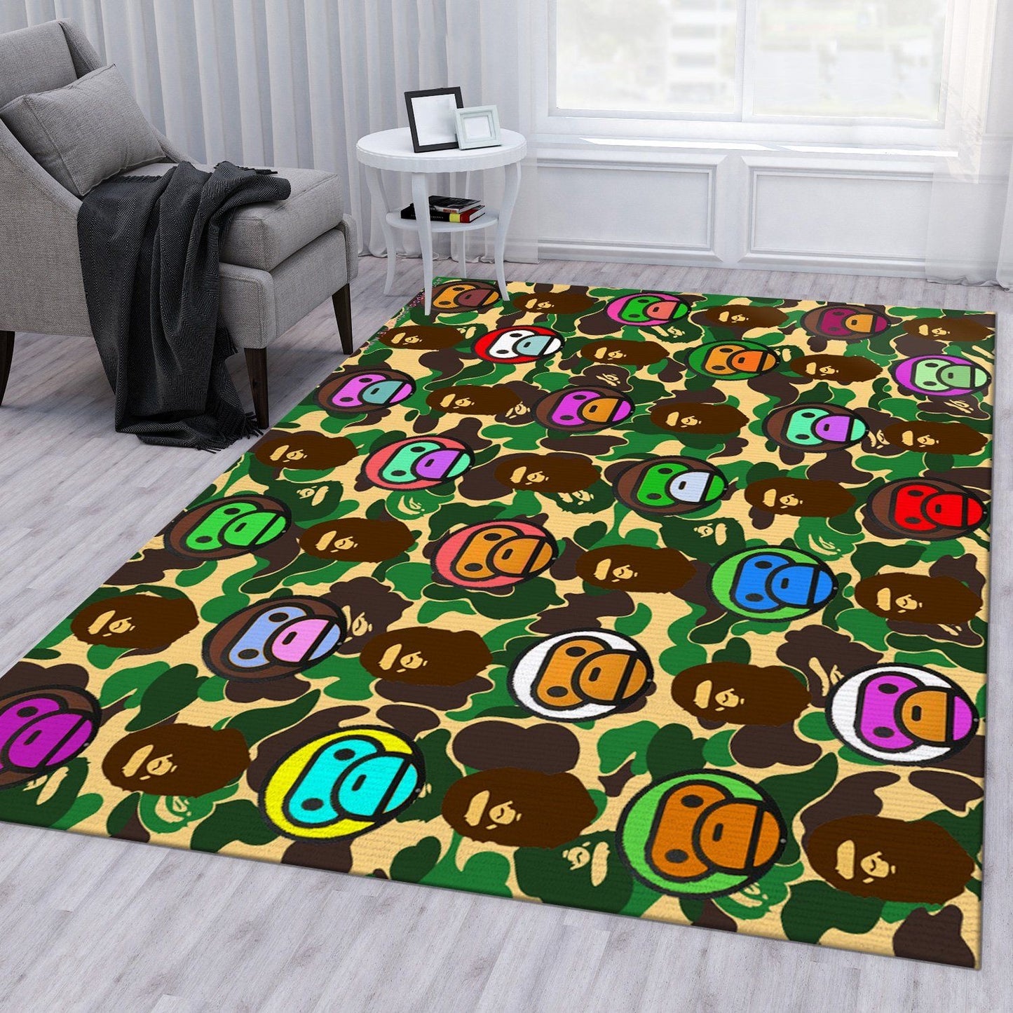 Bathing Aape Camouflage Army Style Baby Milo Design Home Decoration Rectangle Area Rugs (A036)