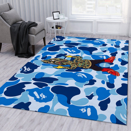 Bathing Aape Blue Camouflage X Dragon Ball Design Home Decoration Rectangle Area Rugs (A035)