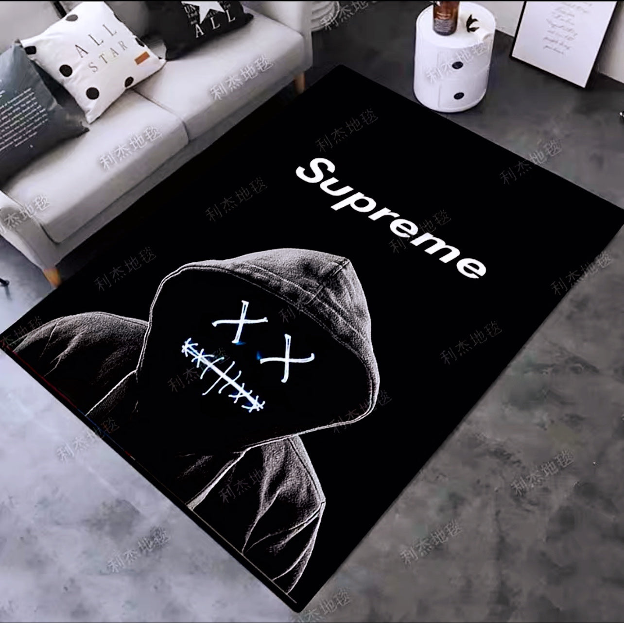 Kaws X Supreme Famous Streetwear Branded Logo Design Rectangle Carpet Home Decoration Area Rugs (K007)