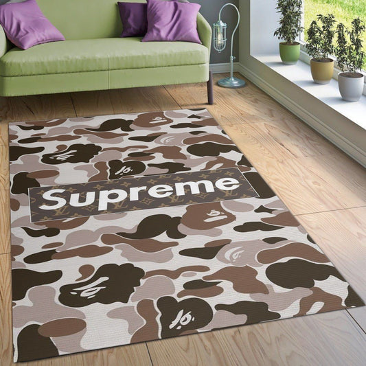 Brown Supreme Bathing Aape Camouflage Design Home Decoration Rectangle Area Rugs (A028)