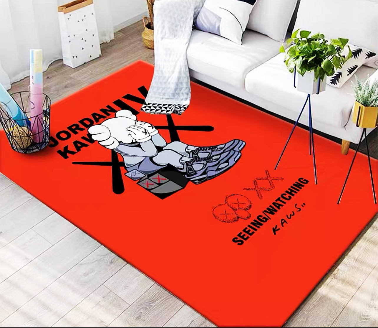 Kaws Air Jordan Streetwear Branded Vertical Design Rectangle Carpet Modern Home Decoration Rugs (K015)