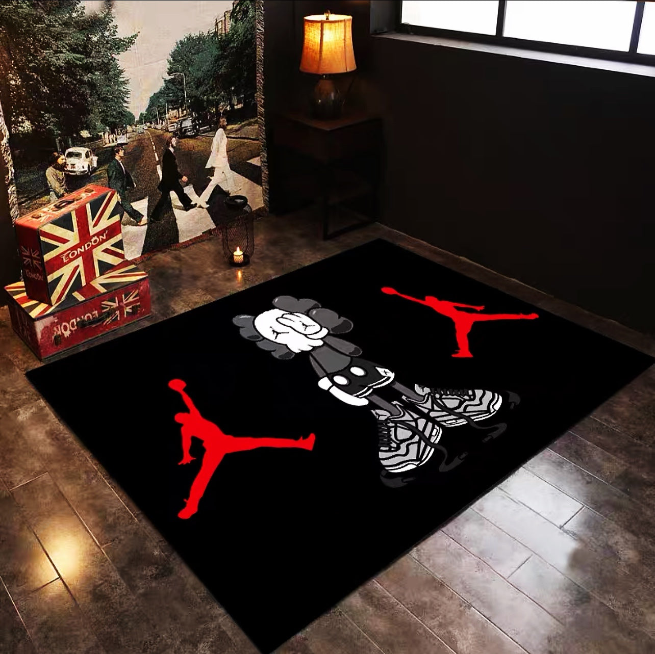 Kaws X Air Jordan Plain Logo Design Rectangle Carpet Modern Home Decoration Area Rugs (K023)