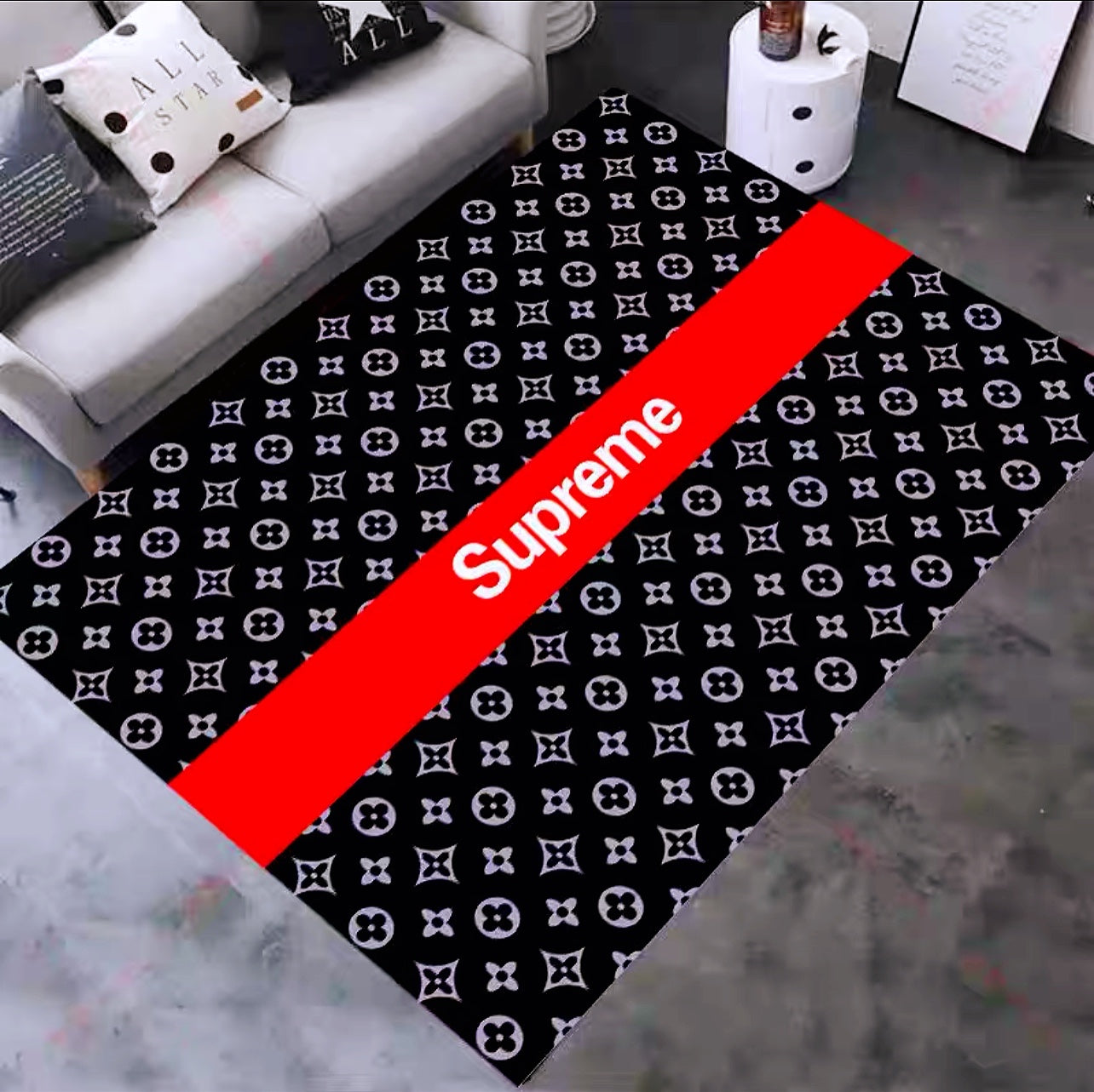 Supreme X Louis Vuitton Monogram Design Rectangle Carpet Home Decoration Rugs (SP005)