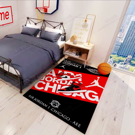 Famous Nike Air Jordan Chicago Logo Design Rectangle Carpet Room Decoration Area Rugs (N028)