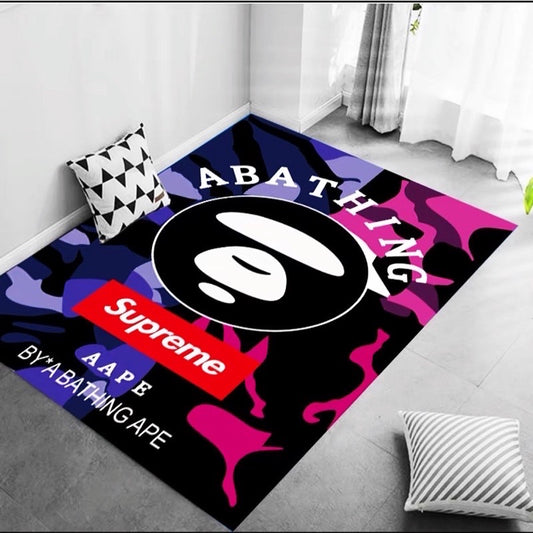 Supreme X Bathing Aape Two Tones Colour Design Home Decoration Rectangle Area Rugs (A022)