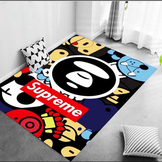 Supreme X Bathing Aape Baby Milo Monkey Design Home Decoration Rectangle Area Rugs (A021)