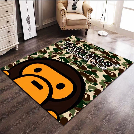 Bathing Aape Baby Milo Cute Monkey Design Living Room Decoration Rectangle Area Rugs (A015)