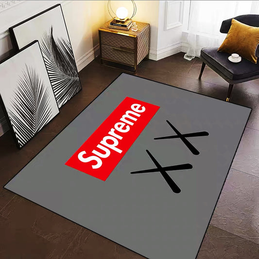 Supreme X Kaws Classic Double X Streetwear Brand Logo Design Rectangle Carpet Simple Home Decoration Rugs (K026)