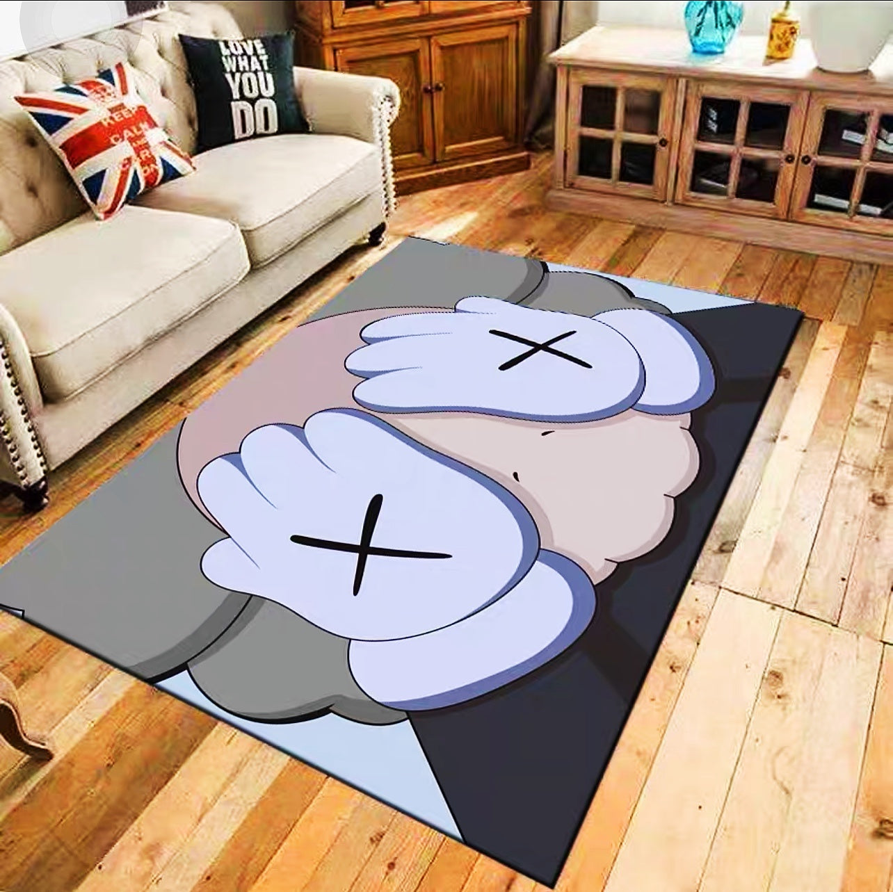 Kaws Sesame Street Classic Streetwear Brand Logo Design Rectangle Carpet Modern Home Decoration Rugs (K027)