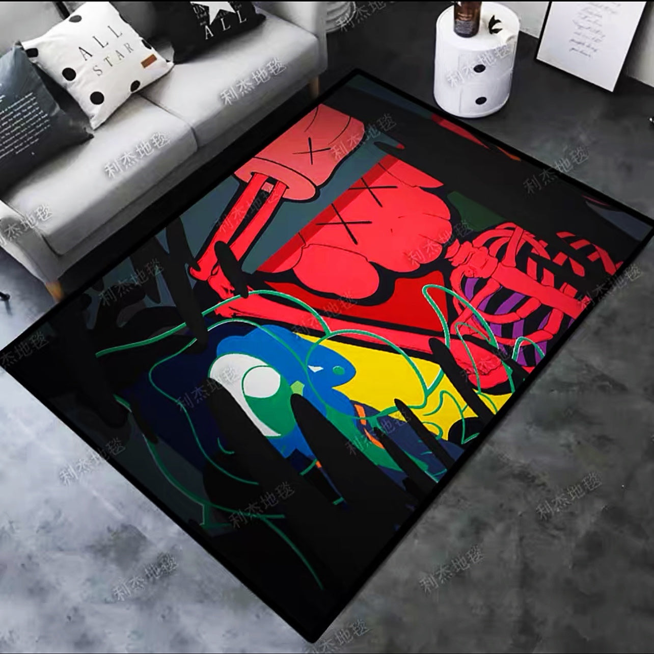 Kaws Streetwear Branded Logo Design Rectangle Carpet Modern Home Decoration Rugs (K028)