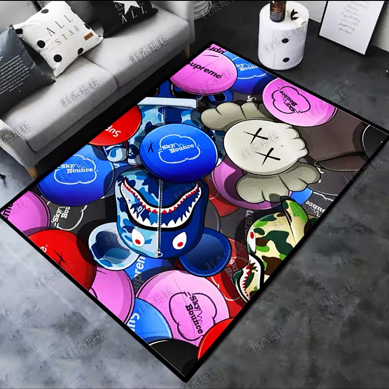 Kaws Famous Streetwear Branded Modern Art Rectangle Carpet Home Decoration Rugs (K029)