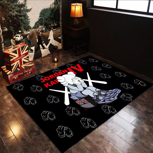 Kaws Air Jordan Streetwear Branded Logo Design Rectangle Carpet Modern Home Decoration Rugs (K037)