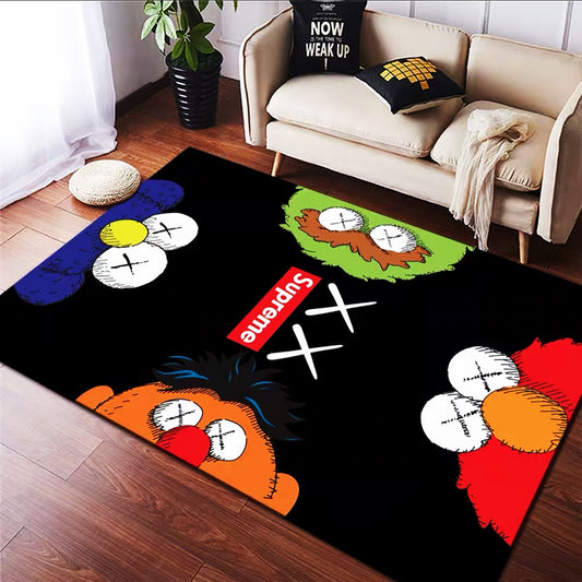 Kaws Sesame Street Design Streetwear Art Rectangle Carpet Modern Home Decoration Area Rugs (K038)