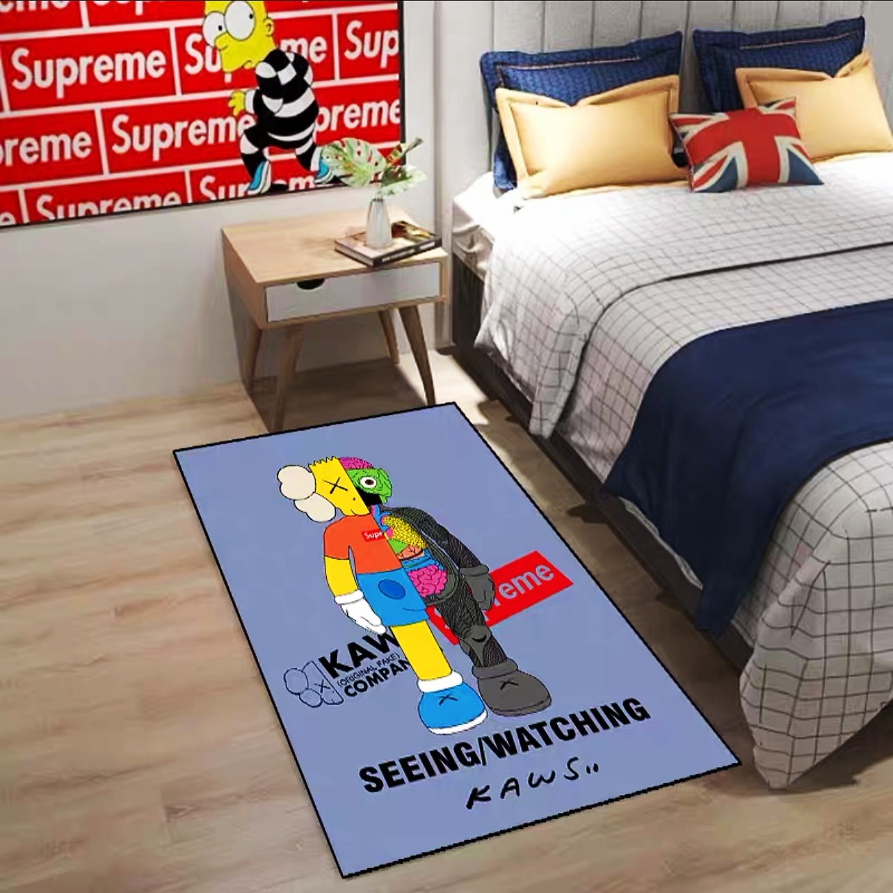 Kaws Streetwear Branded Logo Design Vertical Rectangle Carpet Room Decoration Area Rugs (K041)