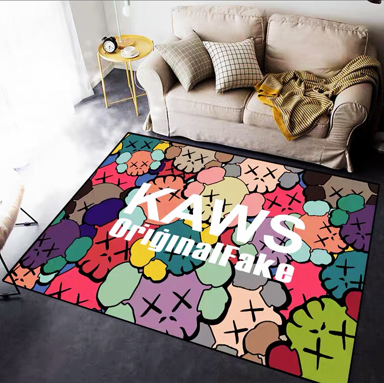 Kaws Original Fake Classic Branded Logo Design Rectangle Carpet Modern Home Decoration Rugs (K044)