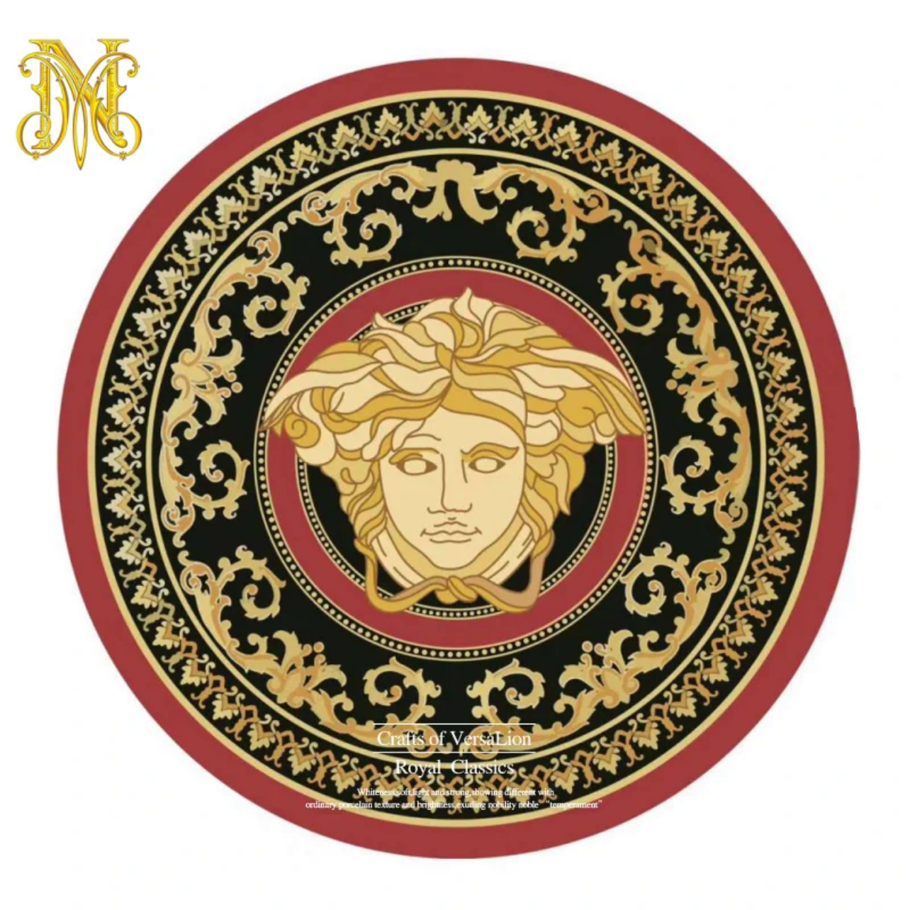 Versace Medusa 3 Tones Colour Luxury Modern Home Decoration Round Area Rugs (RV011)