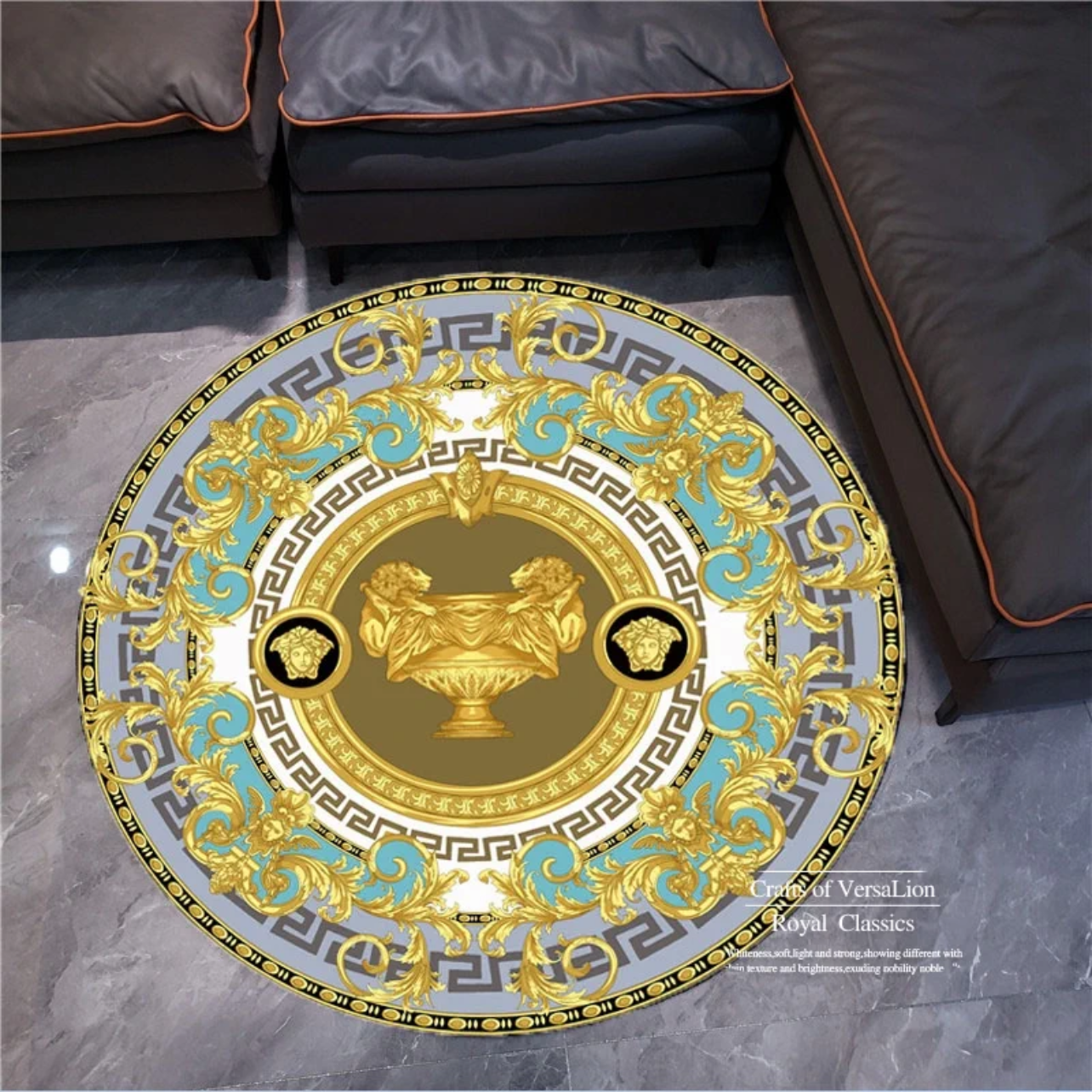 Royal Versace Medusa Design Luxury Style Modern Home Decoration Round Area Rugs (RV007)