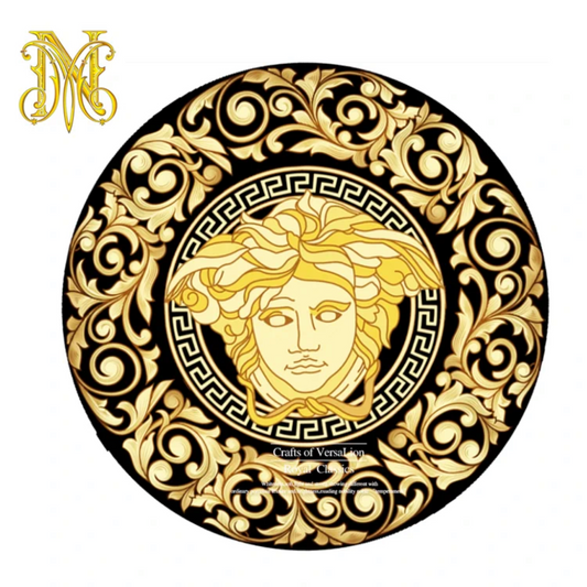 Versace Gold Medusa Design Modern Luxury Style Home Decoration Round Area Rugs (RV004)