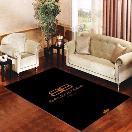 Plain Black Orange Design Branded Logo Modern Home Decoration Carpet Balenciaga Rectangle Area Rugs (BLC021)