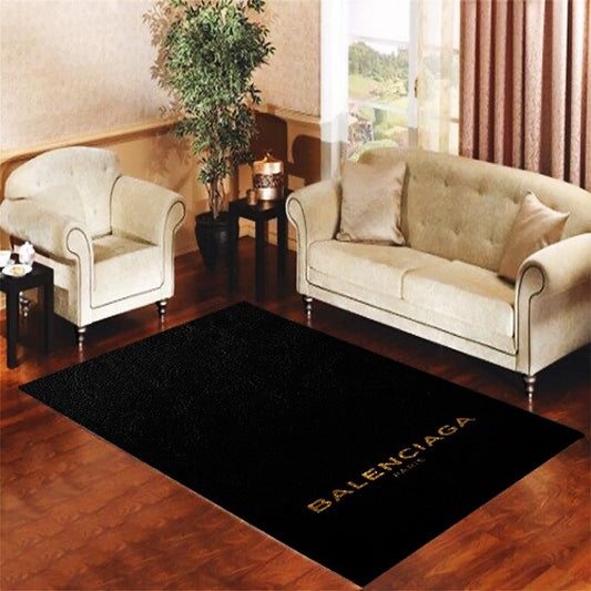 Simple Plain Luxury Branded Logo Design Modern Home Decoration Balenciaga Rectangle Area Rugs (BLC020)