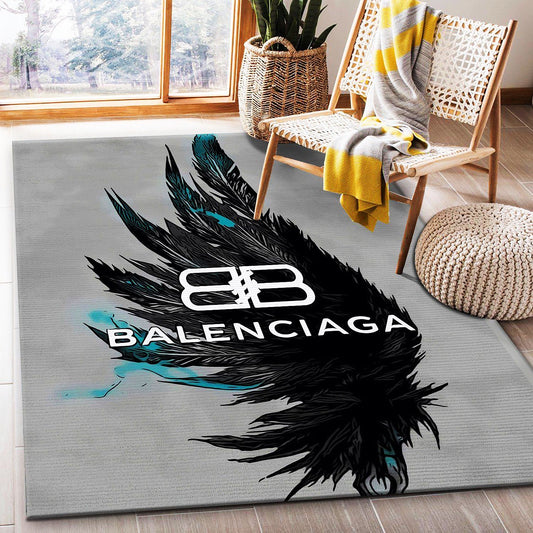 Luxury Branded Logo Balenciaga Design Modern Home Decoration Rectangle Area Rugs (BLC002)