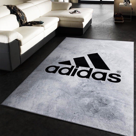 Plain Grey Sport Brand Adidas 3 Strike Logo Rectangle Carpet Home Decoration Area Rugs (AD002)