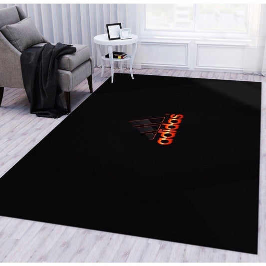 Plain Black Orange Adidas 3 Strike Classic Logo Design Rectangle Carpet Home Decoration Area Rugs (AD005)