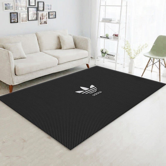 Plain Black White Adidas Original Logo Design Rectangle Carpet Home Decoration Rugs (AD016)