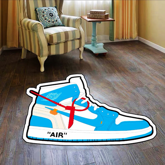 Blue White Nike Air Jordan Design Shoes Shape Carpet Sneaker Area Decoration Rugs (SS034)