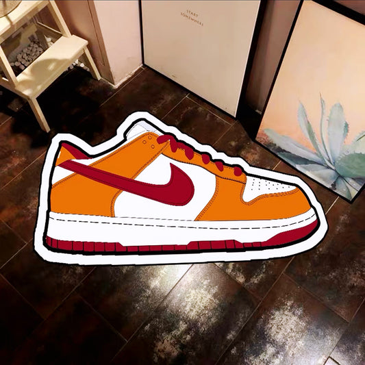 Red Orange Cute Type Nike Sneaker Design Shoes Shape Carpet Fashion Home Decoration Rugs (SS049)