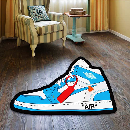 Blue White Nike Air Jordan Shoes Design Shoes Shape Carpet Sneaker Area Decoration Rugs (SS038)