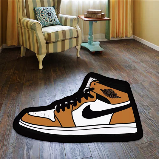 Brown Nike Air Jordan Design Shoes Shape Carpet Sneaker Area Decoration Rugs (SS043)