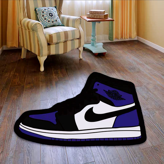 Navy Blue Nike Air Jordan Design Shoes Shape Carpet Sneaker Area Decoration Rugs (SS045)