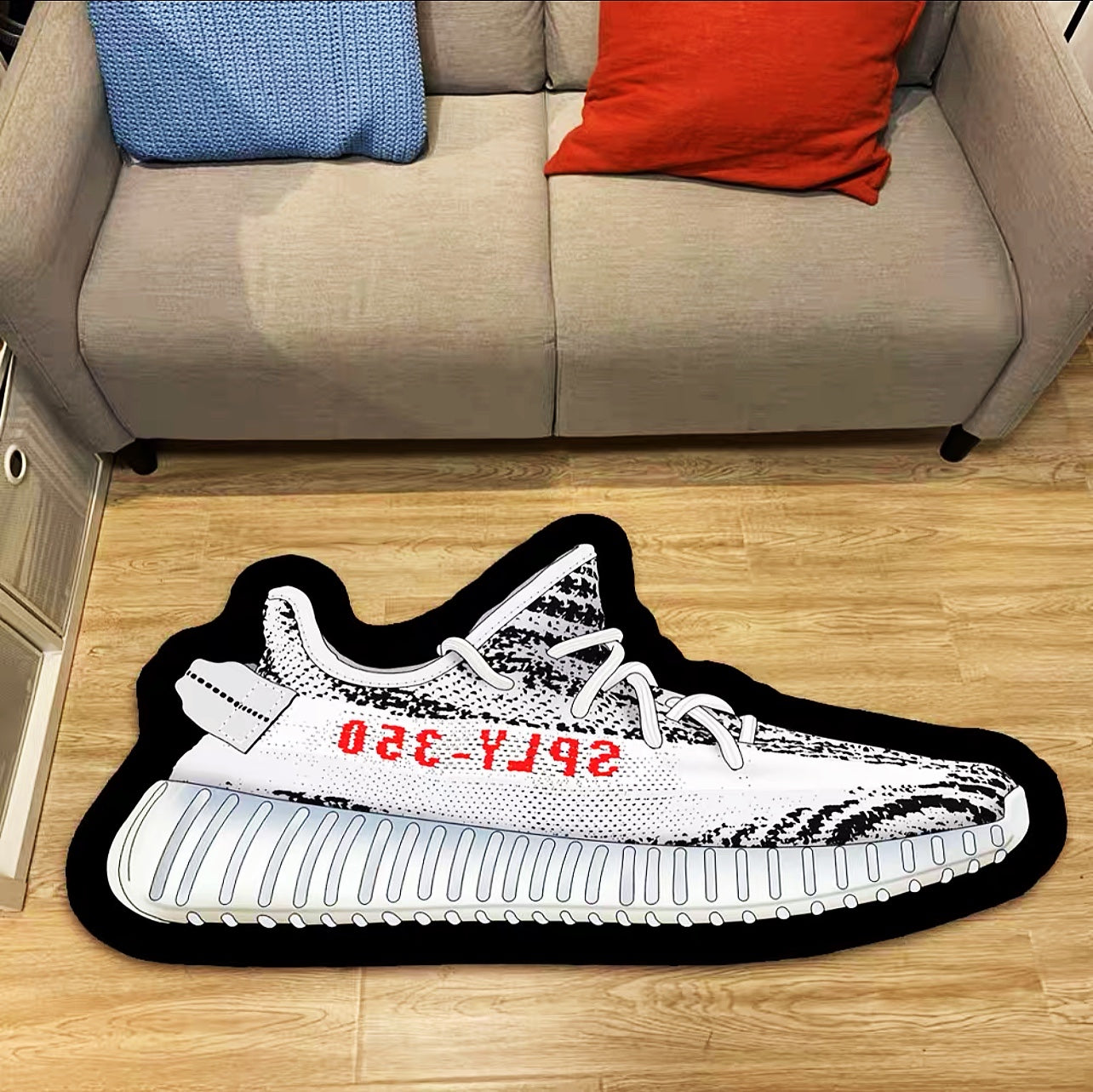 Adidas Yeezy Boost 350 Zebra Design Shoes Shape Carpet Fashion Home Decoration Rugs (SS062)