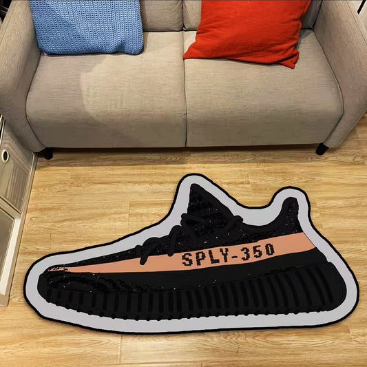 Adidas Yeezy Boost 350 Black/Copper Design Shoes Shape Carpet Sneaker Area Decoration Rugs (SS067)