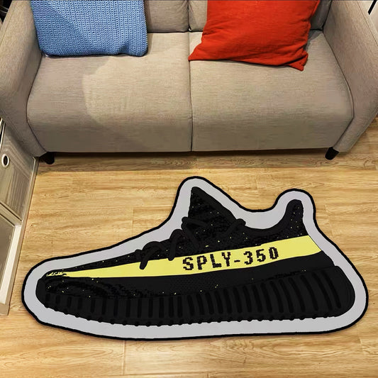 Adidas Yeezy Boost 350 Black/Olive Design Shoes Shape Carpet Sneaker Area Decoration Rugs (SS068)