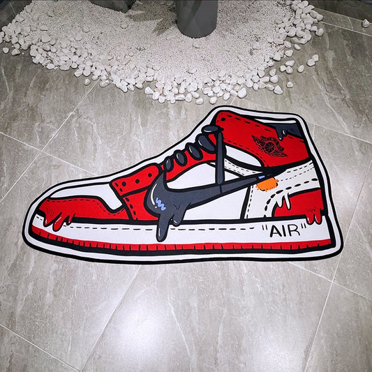 Classic Red Nike Air Jordan Sneaker Shoes Shape Carpet Fashion Home Decoration Rugs (SS055)
